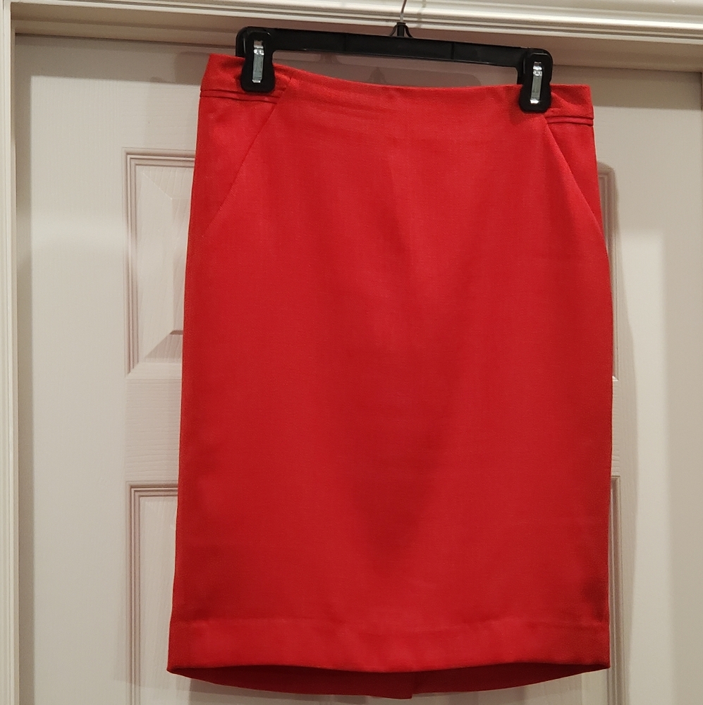 Red pencil skirt